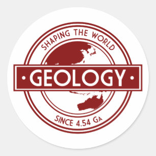 Geologie, die das Weltlogo (Asien/Australien, Runder Aufkleber