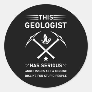 Geologie Erdwissenschaft Lustiges Geologe T-Shirt_ Runder Aufkleber