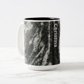 Geologie-Felsen-Beschaffenheit mit irgendeinem Zweifarbige Tasse (Vorderseite Links)