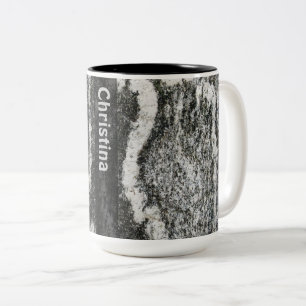 Geologie-Felsen-Beschaffenheit mit irgendeinem Zweifarbige Tasse
