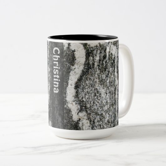 Geologie-Felsen-Beschaffenheit mit irgendeinem Zweifarbige Tasse (VorderseiteRechts)