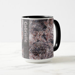 Geologie-Felsen-Beschaffenheit Pinkish mit Namen Tasse