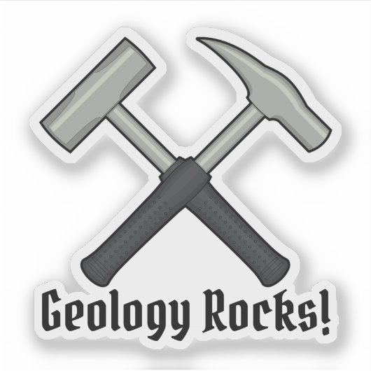 Geologie-Felsen!  Der Hammer-Logo-Vinyl des Aufkleber (Vorderseite)