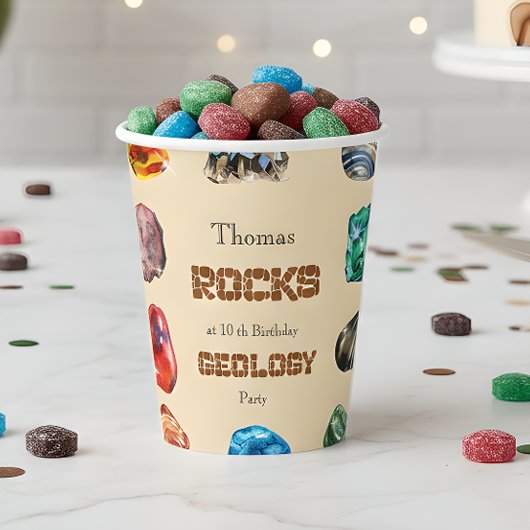 Geologie Geburtstagsfeiergestein Pappbecher