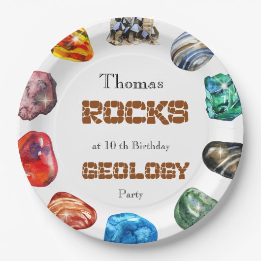Geologie Geburtstagsfeiergestein Pappteller (Vorderseite)