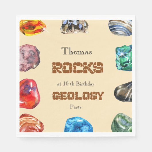 Geologie Geburtstagsfeiergestein Serviette (Vorderseite)