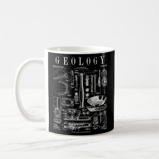 Geologie Geologisches Feldkit Tools Patent Print Kaffeetasse (Links)