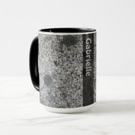 Geologie-Granit-Felsen-Beschaffenheit mit Moos Tasse