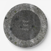 Geologie Grau Granit mit Moss Details Text Pappteller (Vorderseite)