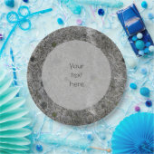 Geologie Grau Granit mit Moss Details Text Pappteller (Party)