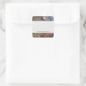 Geologie-Grungy-Rock mit Textekennzeichen Quadratischer Aufkleber (Tasche)