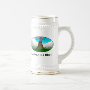 Geologie ist ein Blast! Cartoon Vulkan Bierglas