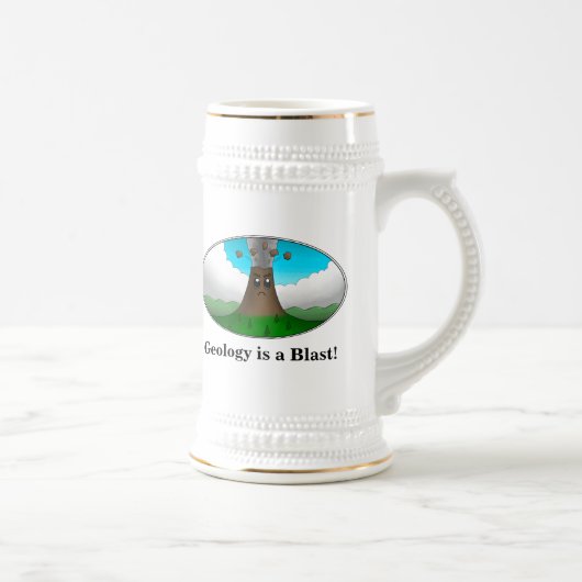 Geologie ist ein Blast! Cartoon Vulkan Bierglas (Rechts)