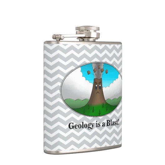 Geologie ist ein Blast! Cartoon Vulkan Flachmann (Rechts)