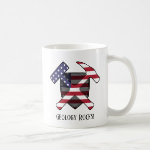 "Geologie ist großartig" Amerikanische Flagge gekr Kaffeetasse