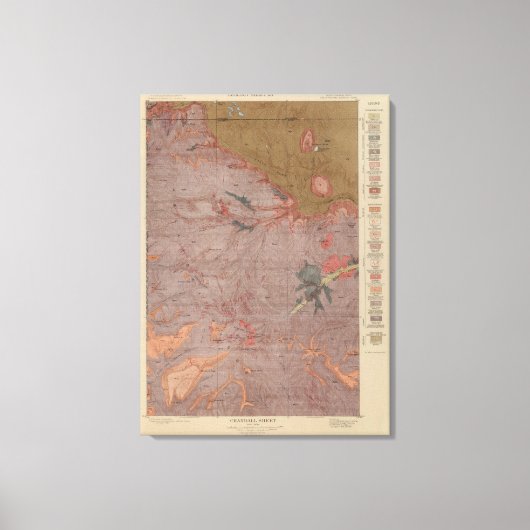 Geologie-Karte, Yellowstone National Part, Wyoming Leinwanddruck (Vorderseite)