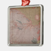 Geologie-Karte, Yellowstone National Part, Wyoming Silbernes Ornament (Links)