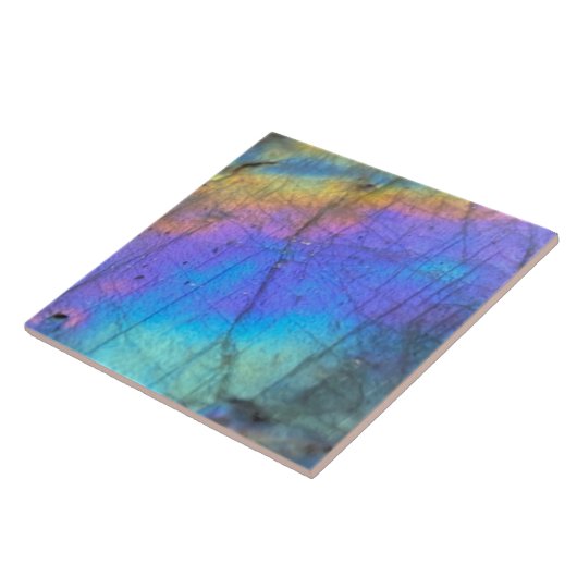 Geologie Labradorite Stone Farbiges Kristallmuster Fliese (Seite)