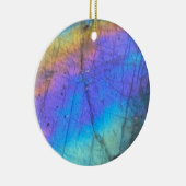 Geologie Labradorite Stone Farbiges Kristallmuster Keramik Ornament (Rechts)
