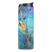 Geologie Labradorite Stone Farbiges Kristallmuster Thermosbecher (Nach links gedreht)