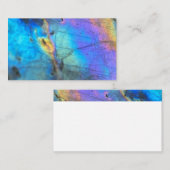 Geologie Labradorite Stone Farbiges Kristallmuster Visitenkarte (Vorne/Hinten)