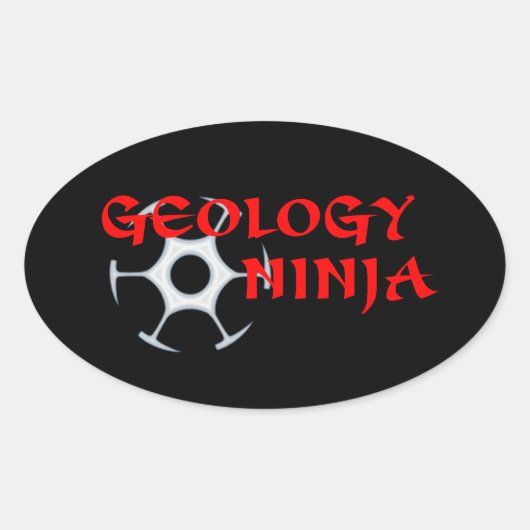 Geologie Ninja Ovaler Aufkleber (Vorderseite)