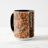 Geologie-orange Felsen-Beschaffenheit mit Namen Tasse (Vorderseite Links)