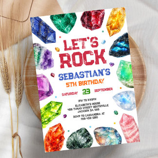 Geologie Rocks Kristall-Edelstein-Geburtstagseinla Einladung