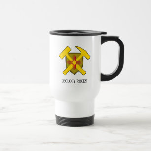 "Geologie Rocks" New Mexico Flag Hammer Logo Reisebecher