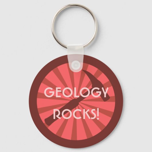 Geologie-Steine! Hammer-Abzeichen Schlüsselanhänger (Vorderseite)