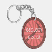 Geologie-Steine! Hammer-Abzeichen Schlüsselanhänger (Vorderseite links)