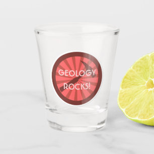 Geologie-Steine! Rock-Hammer-Logo Schnapsglas