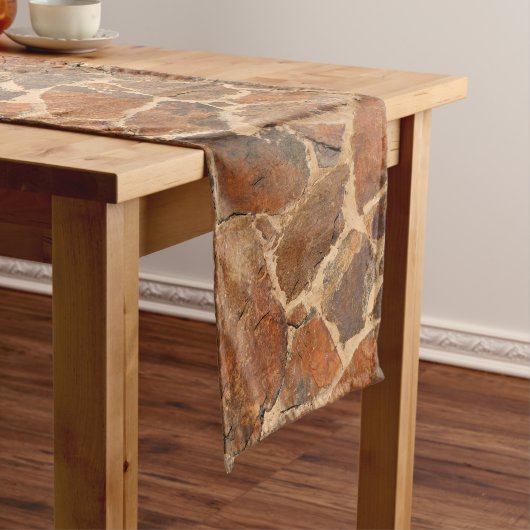 Geologie-Steinwand-Struktur-Foto-warmes Goldenes Mittelgroßer Tischläufer (Beispiel)