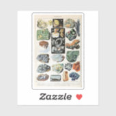 Geologie Vintager Mineralien Aufkleber (Blatt)