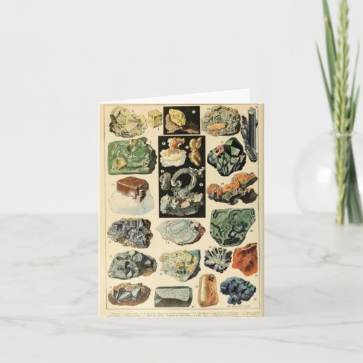 Geologie Vintager Mineralien Karte (Vorderseite)