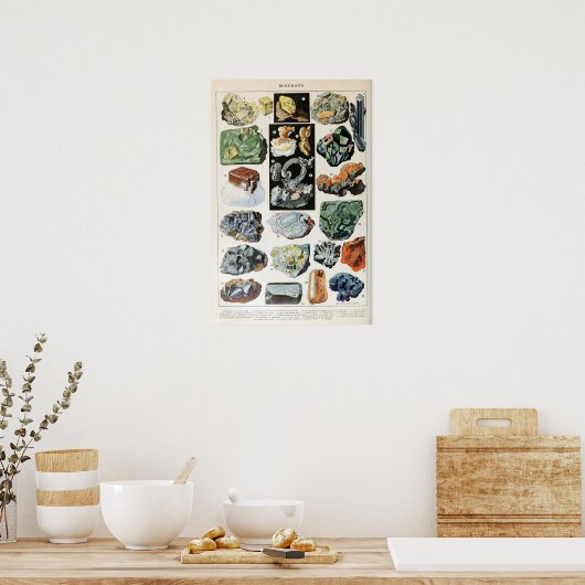 Geologie Vintager Mineralien Poster (Küche)