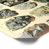 Geologie Vintager Mineralien Poster (Ecke)
