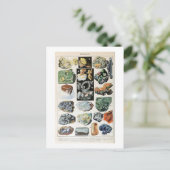 Geologie Vintager Mineralien Postkarte (Stehend Vorderseite)