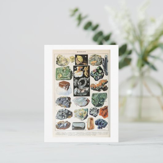 Geologie Vintager Mineralien Postkarte (Stehend Vorderseite)