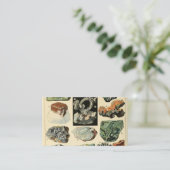 Geologie Vintager Mineralien Visitenkarte (Stehend Vorderseite)