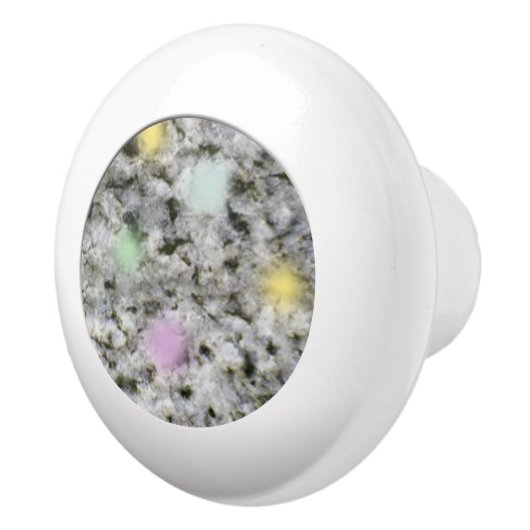 Geologie Weiße Granitfelsen Textur Pastellpunkte Keramikknauf (Rechts)