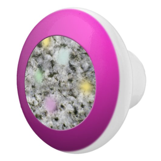 Geologie Weiße Granitfelsen Textur Pastellpunkte Keramikknauf (Rechts)