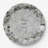 Geologie Weißer Granitfelsen Textur jeder Text Pappteller (Vorderseite)