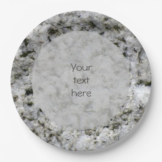 Geologie Weißer Granitfelsen Textur jeder Text Pappteller (Vorderseite)