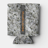 Geologie Weißer Granitfelsen Textur mit Namen Dosenkühler (Vorderseite)