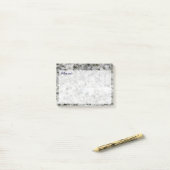 Geologie Weißer Granitfelsen Textur mit Text Post-it Klebezettel (Auf Schreibtisch)