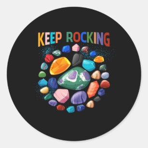 Geologin Colorful Rock Collector Earth Scientist Runder Aufkleber