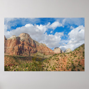 Geologische Formationen im Nationalpark Zion, Utah Poster