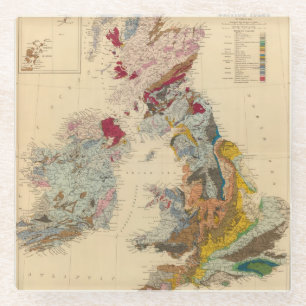 Geologische Karte, britische Inseln Glasuntersetzer