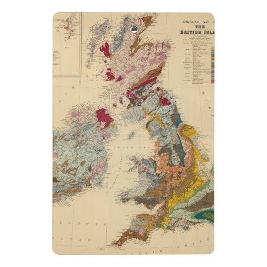 Geologische Karte, britische Inseln Mini Klemmbrett (Rückseite)